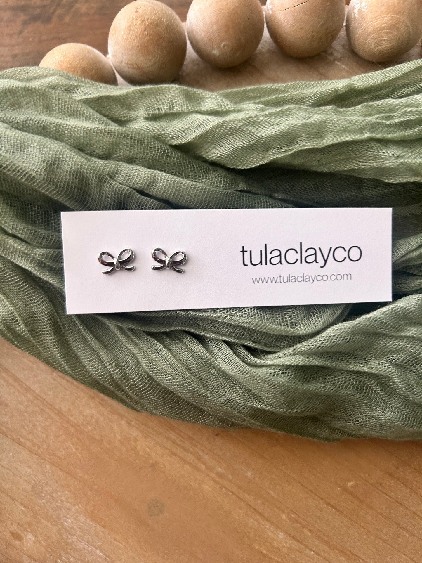 Silver Dainty Bow Studs