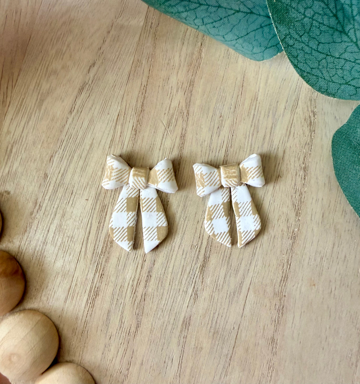Chai Latte Bow Stud