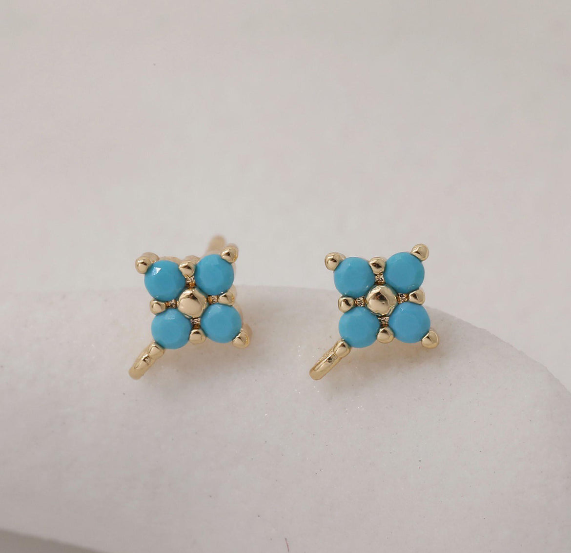 Turquoise Flower Stud