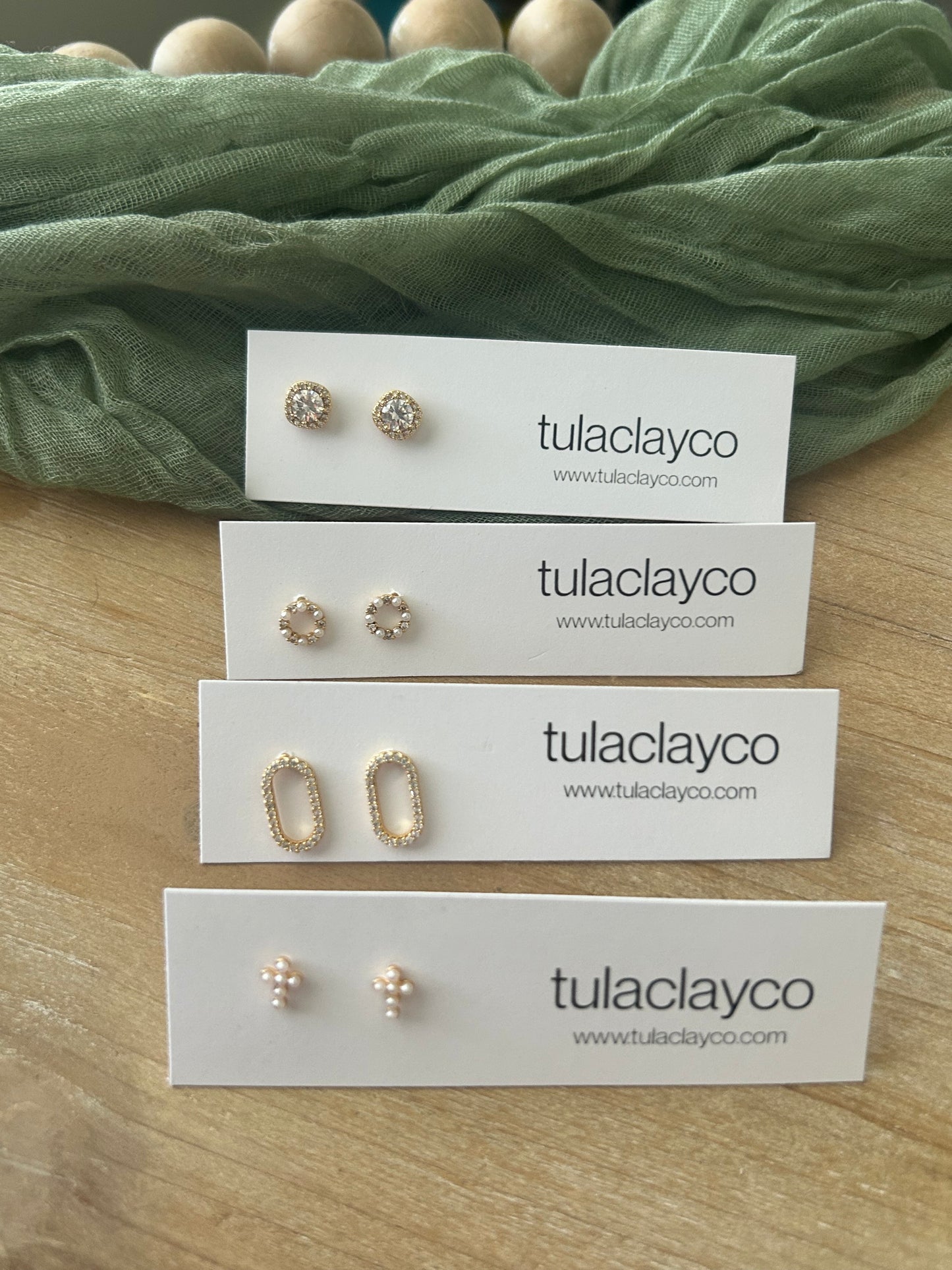 Squared Crystal Studs