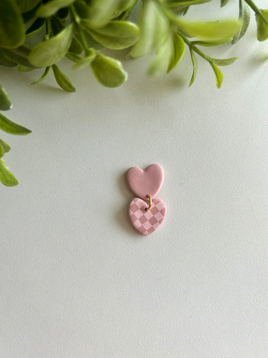 Pink Checkered Heart Allyson