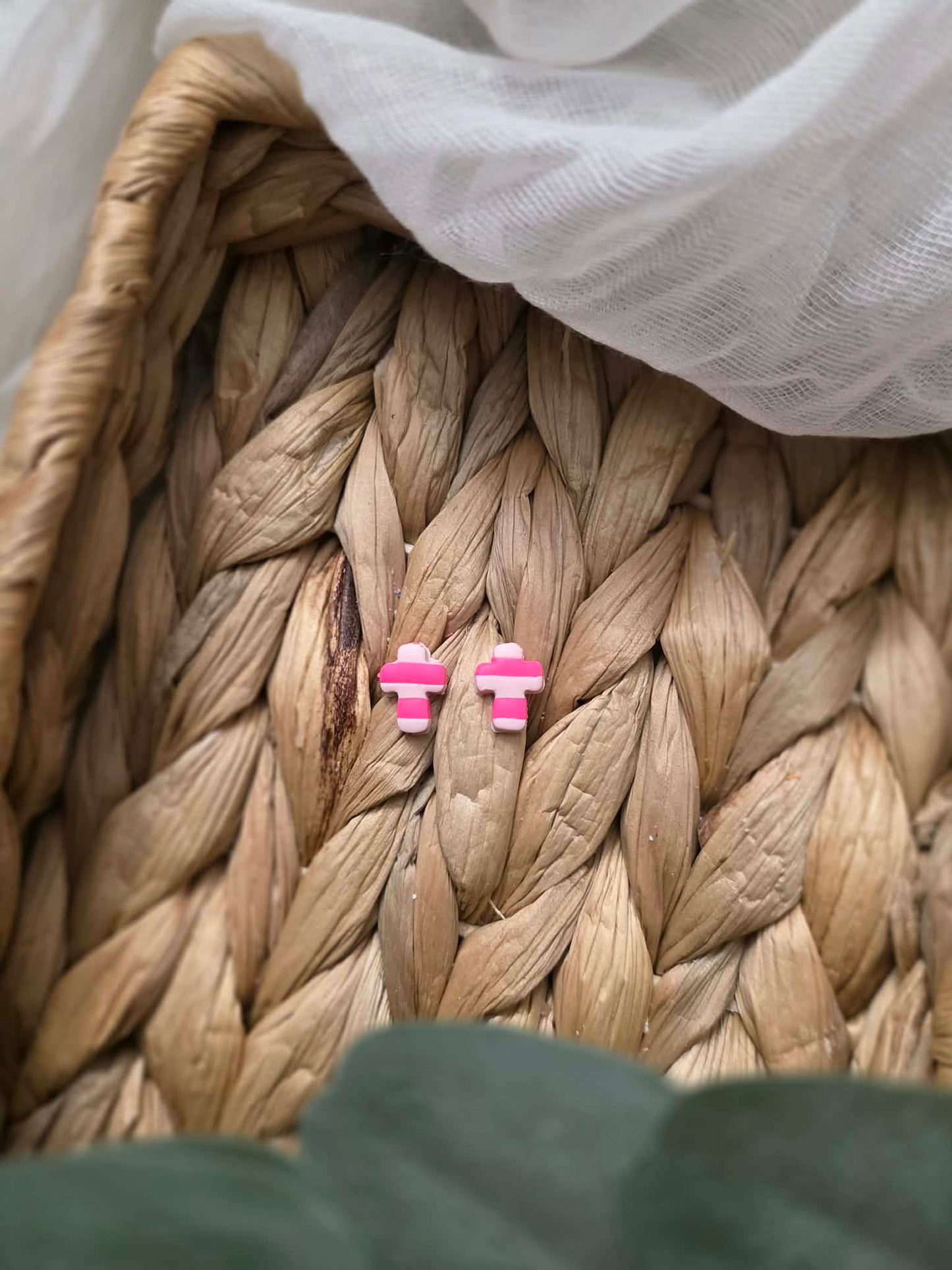 Pink Striped Crosses