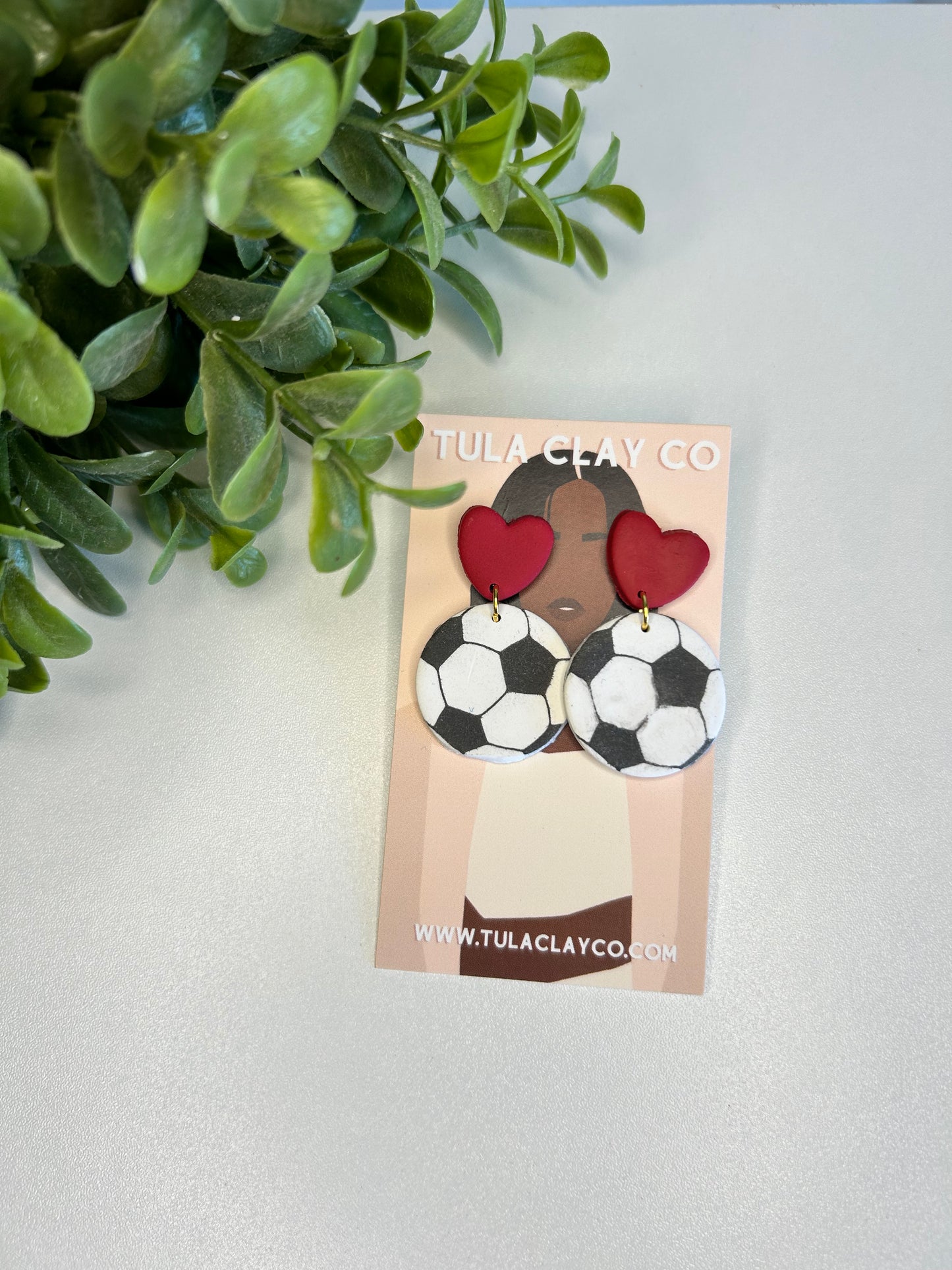 Soccer Hearts Dangle