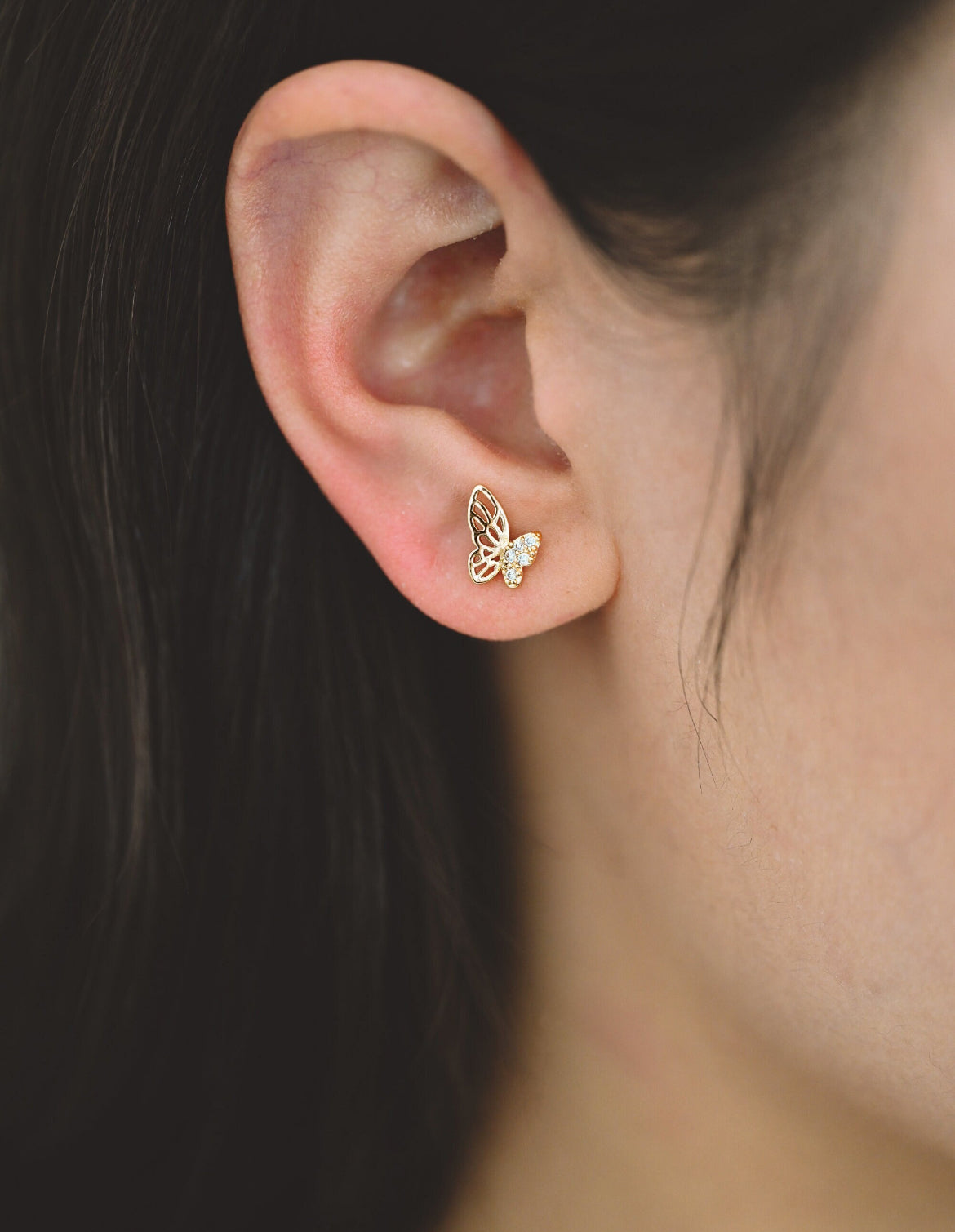 Gilded Gold Butterfly Studs