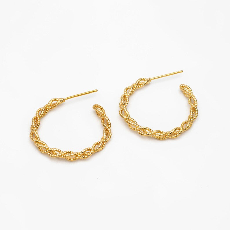 Gold Twist Hoops