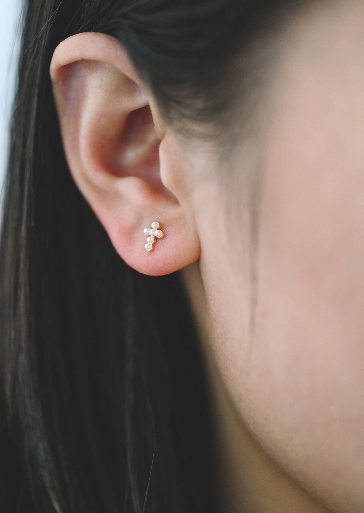 Pearl Cross Studs
