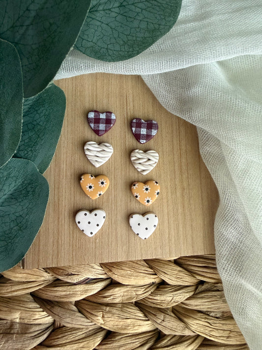 Cozy Cottage Heart Studs