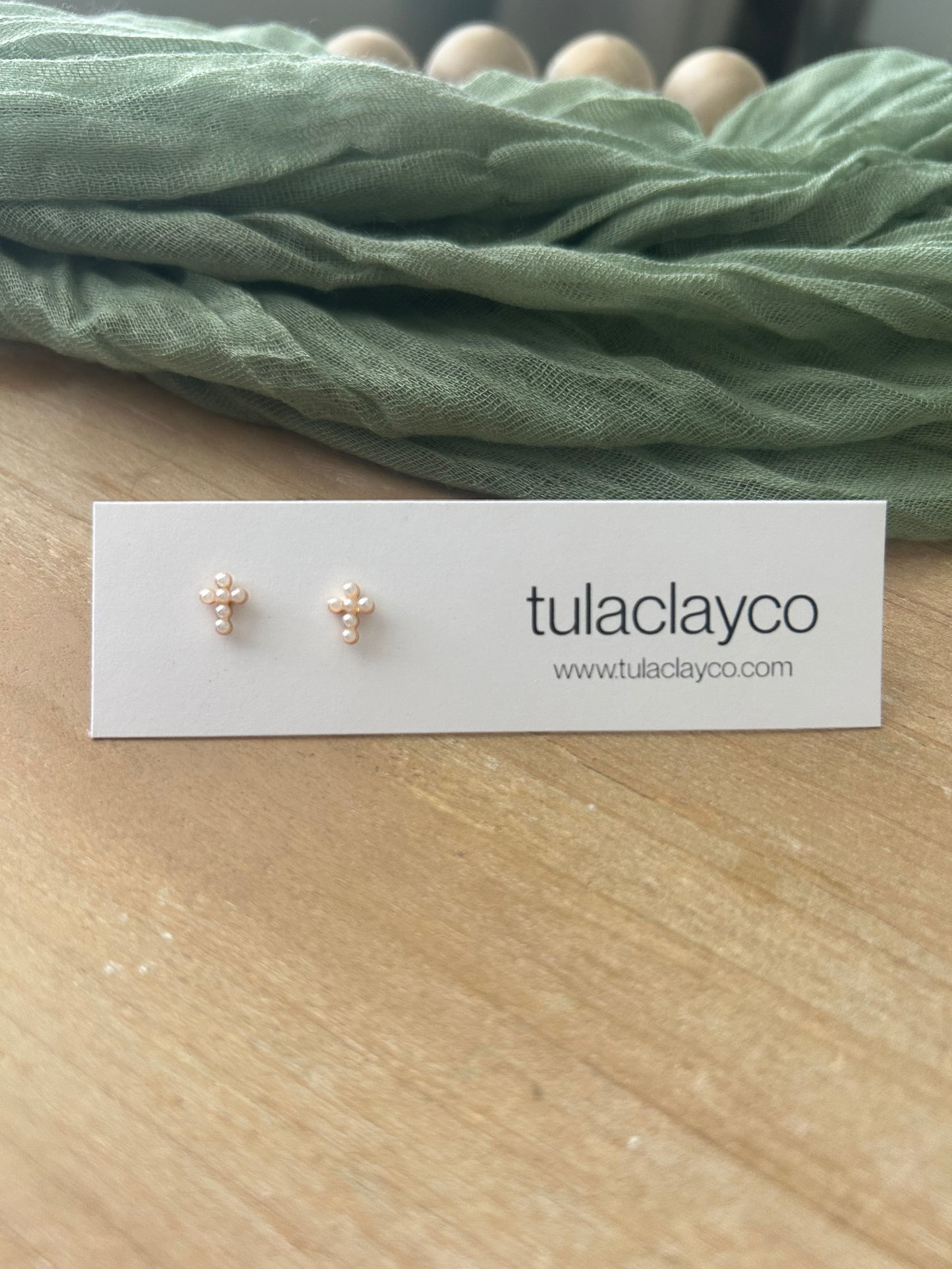 Pearl Cross Studs