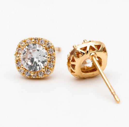 Squared Crystal Studs