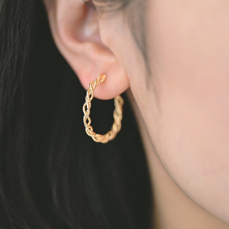 Gold Twist Hoops