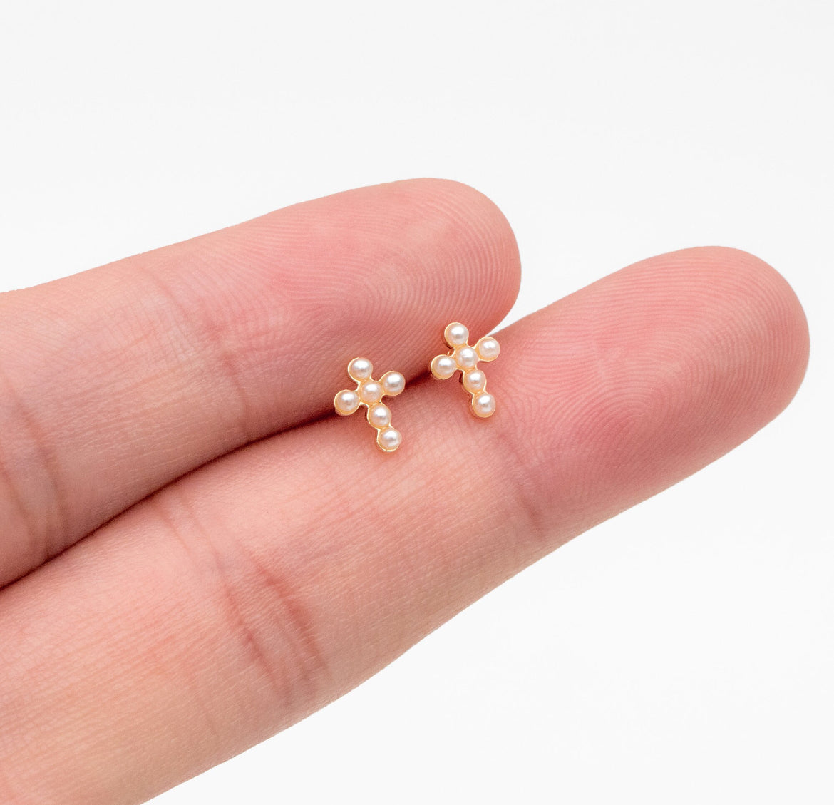 Pearl Cross Studs