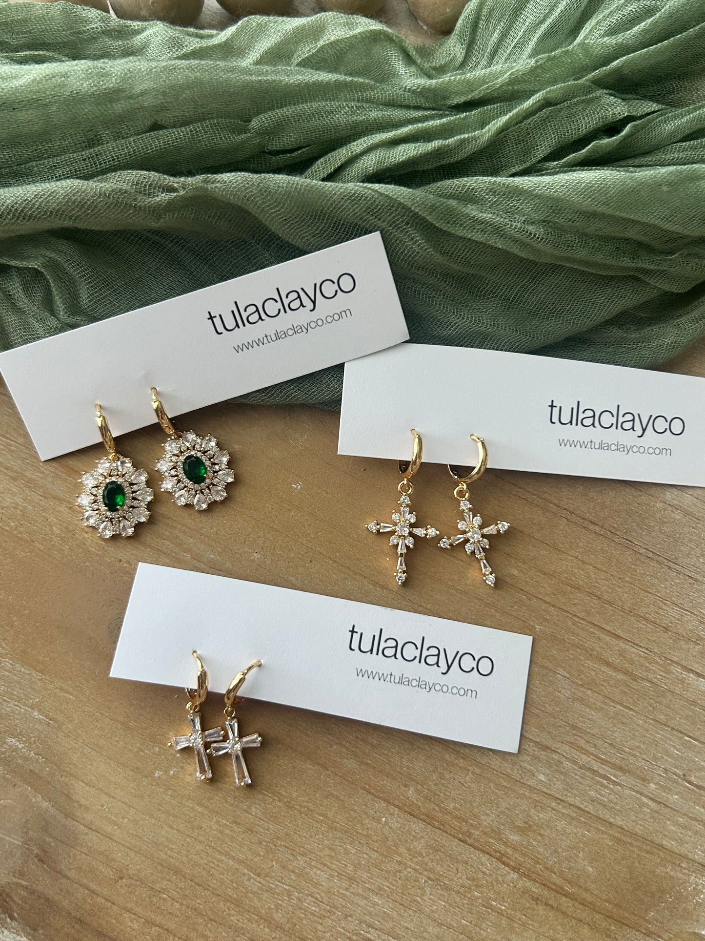 Crystal Cross Dangles