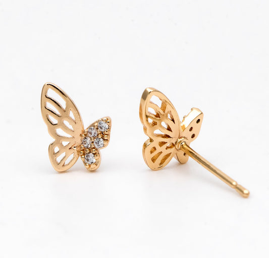 Gilded Gold Butterfly Studs