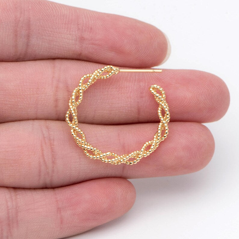 Gold Twist Hoops