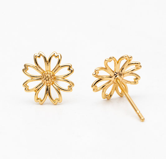 Gold Daisy Studs