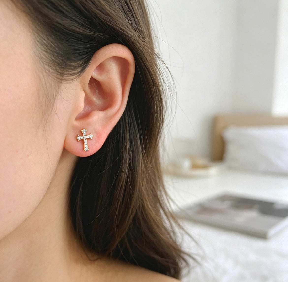 Vintage Cross Studs