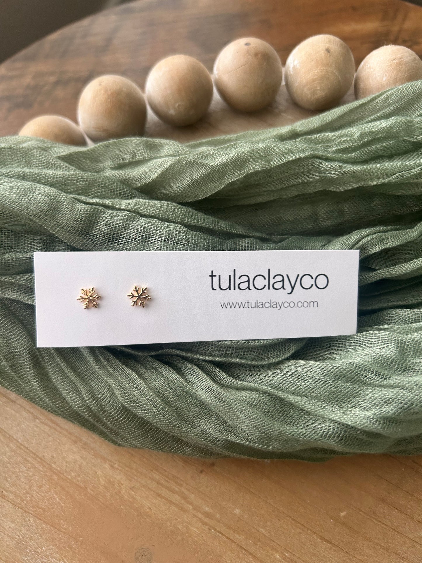 Gold Snowflake Studs