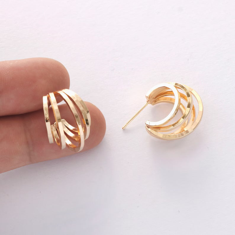 Small Gold Banded Hoop