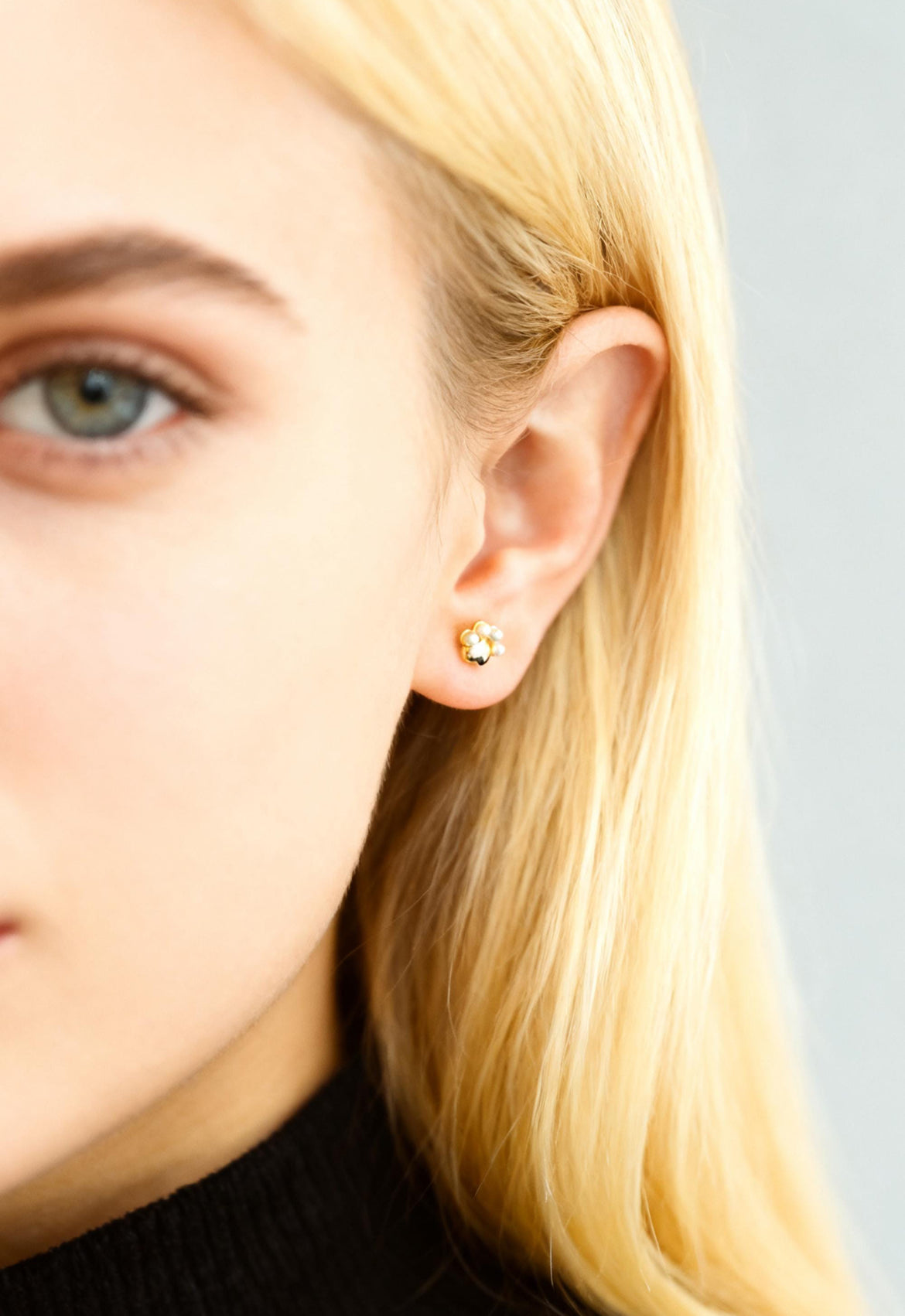 Gold Pearl Paw Studs