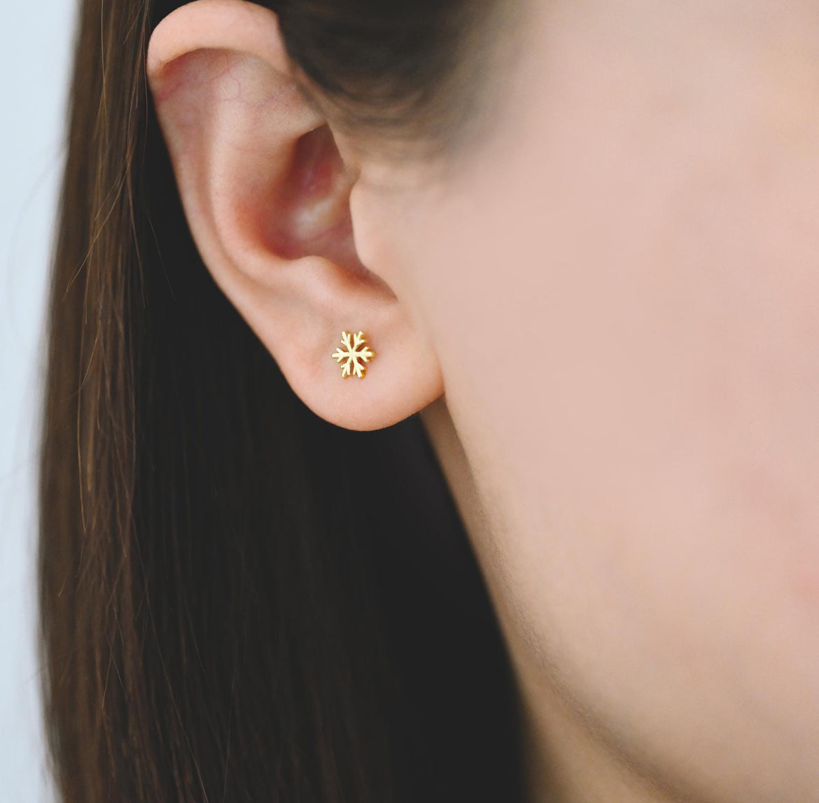Gold Snowflake Studs