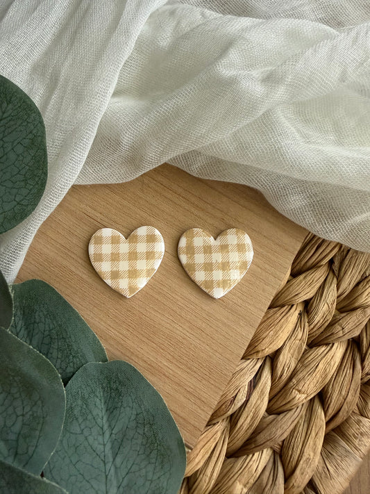 Chai Latte Heart Studs