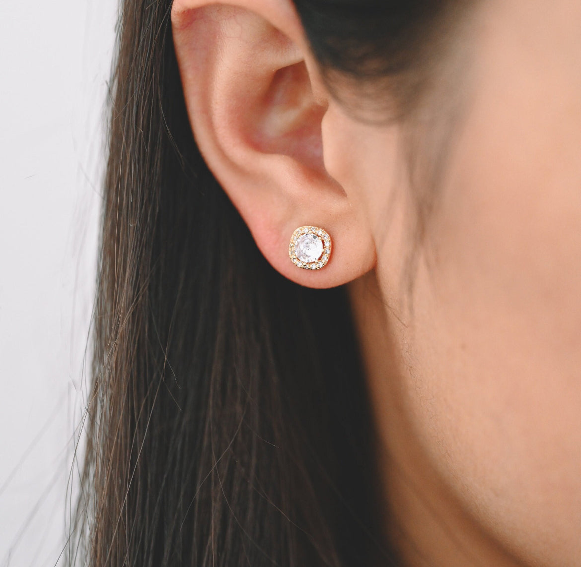 Squared Crystal Studs