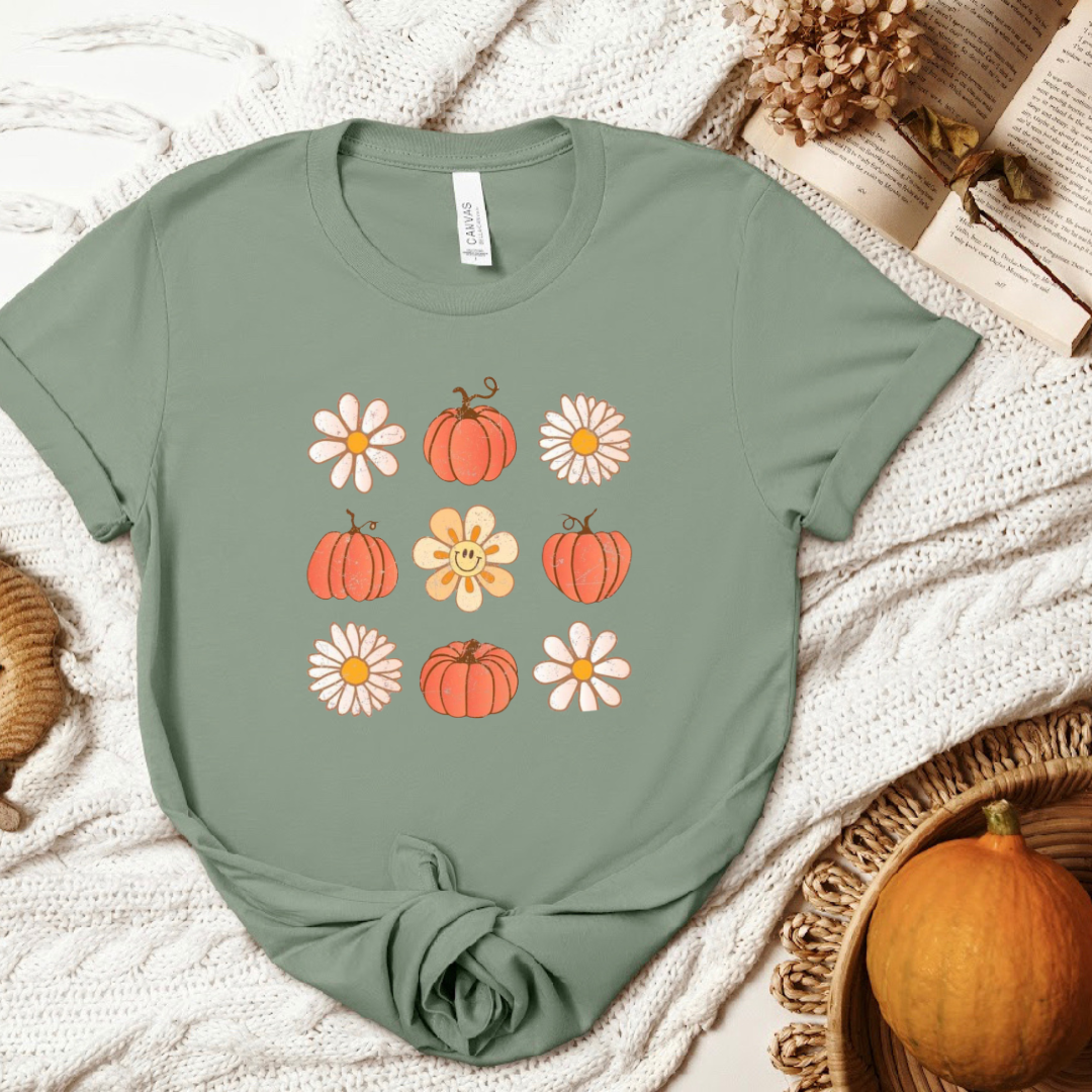 Daisies and Pumpkins Tee