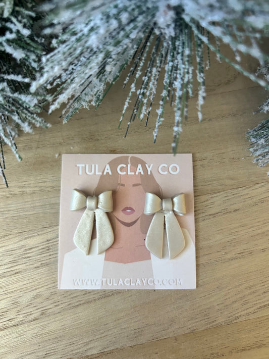 Ivory Bow Studs