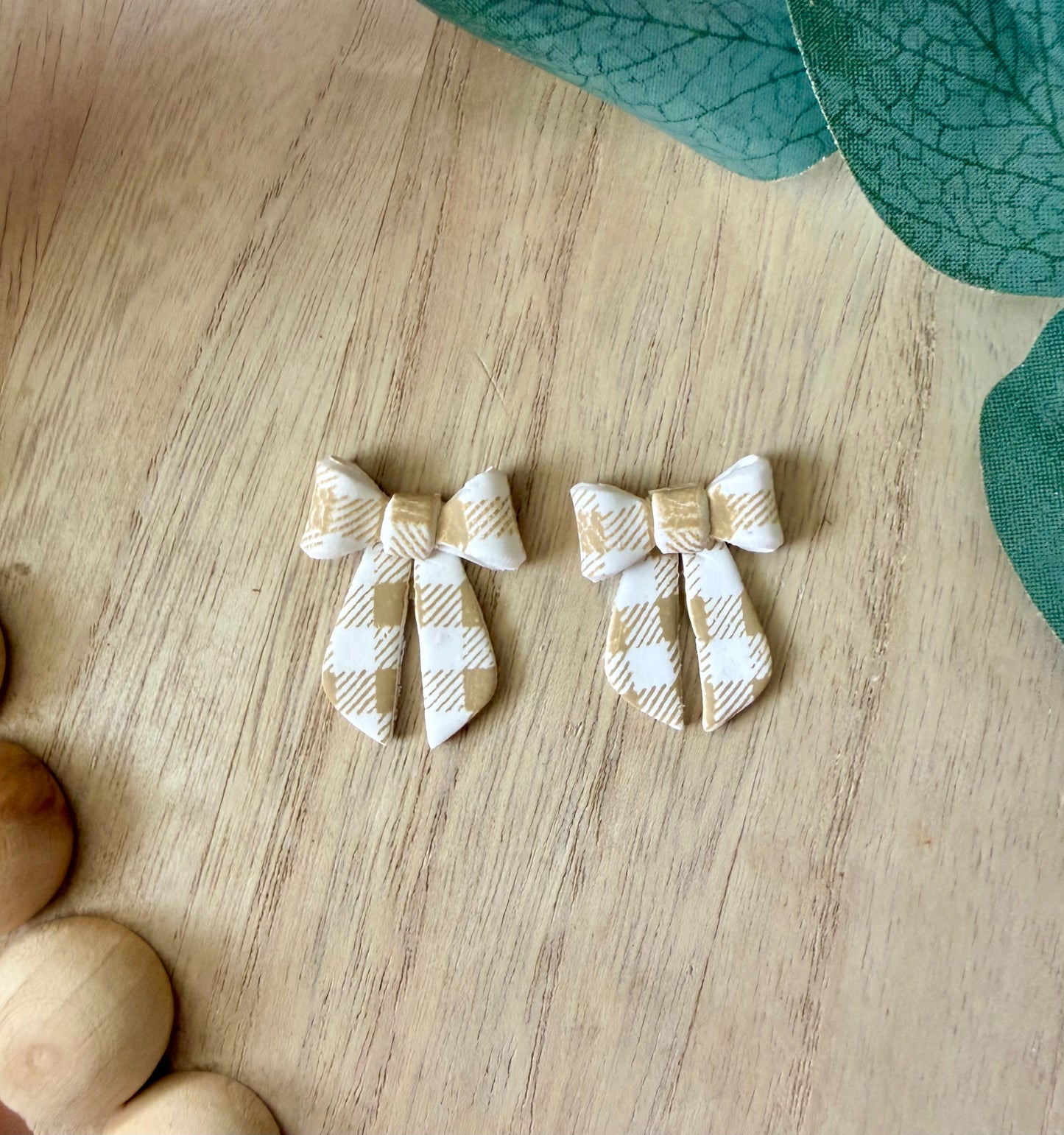 Chai Latte Bow Stud