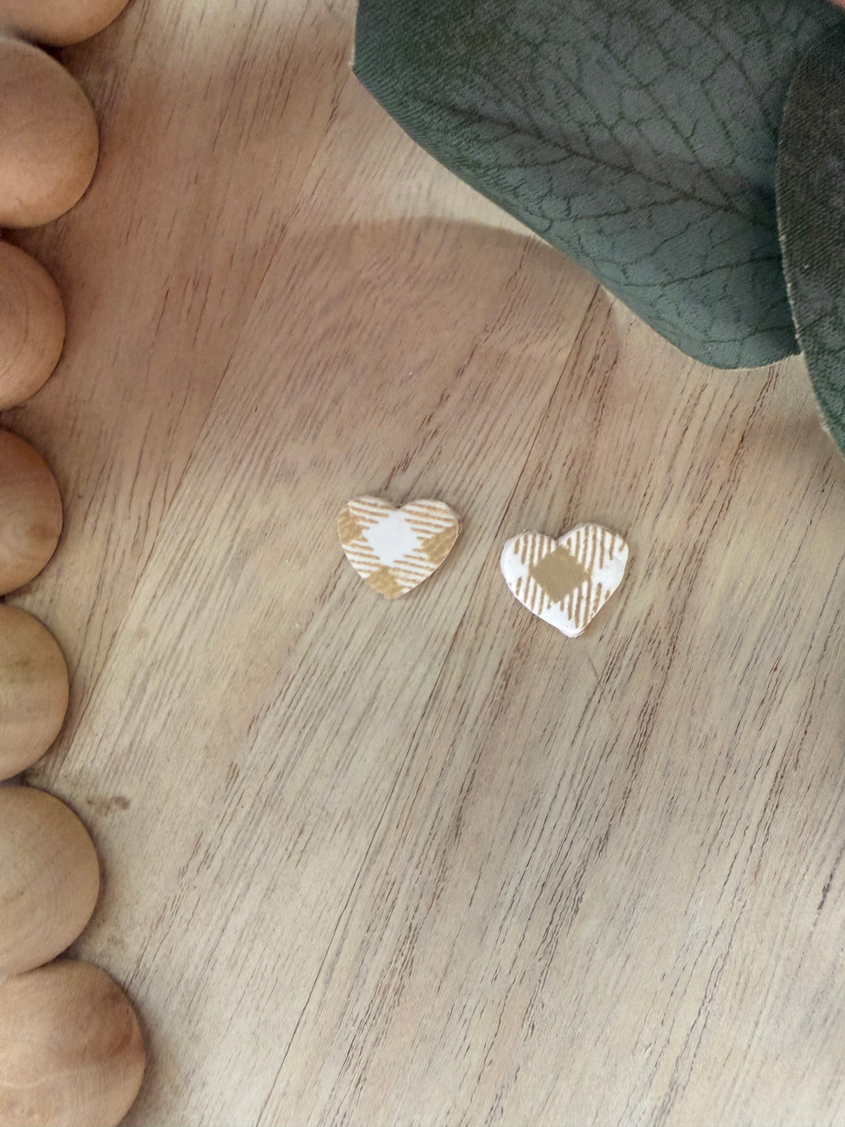 Chai Latte Heart Studs