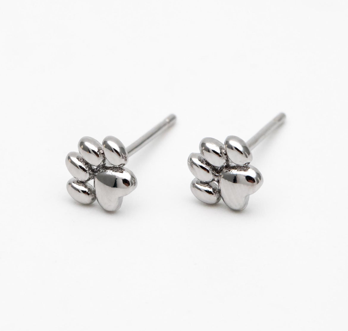 Silver Paw Studs