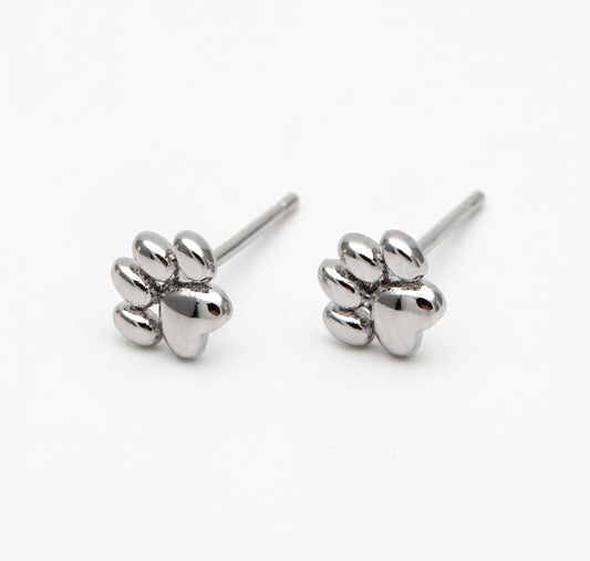 Silver Paw Studs