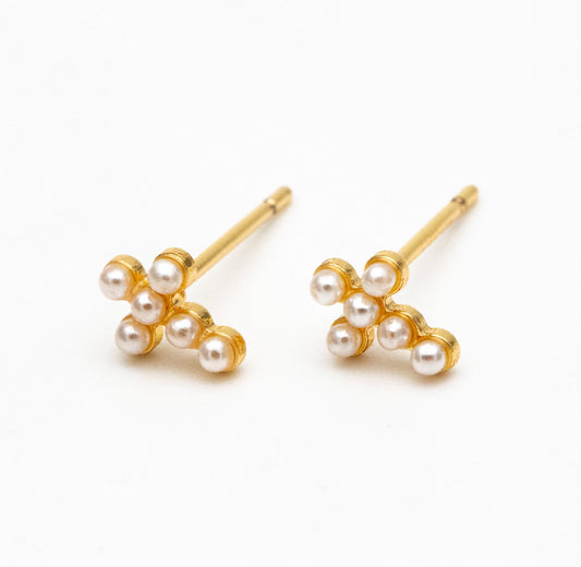 Pearl Cross Studs