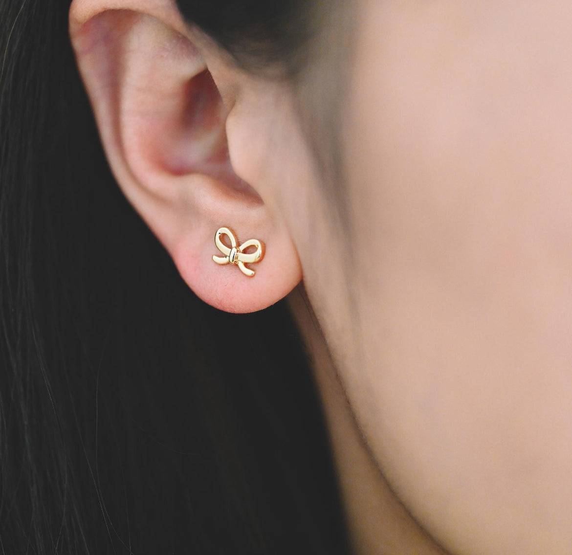 Silver Dainty Bow Studs