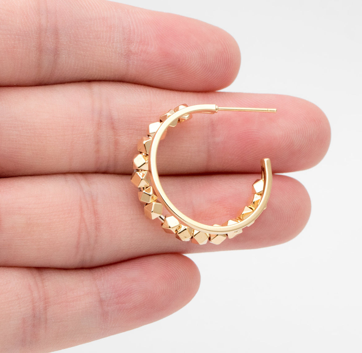 Double Banded Beaded Hoops