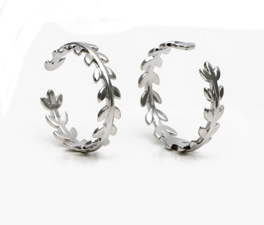 Silver Leafy Rings
