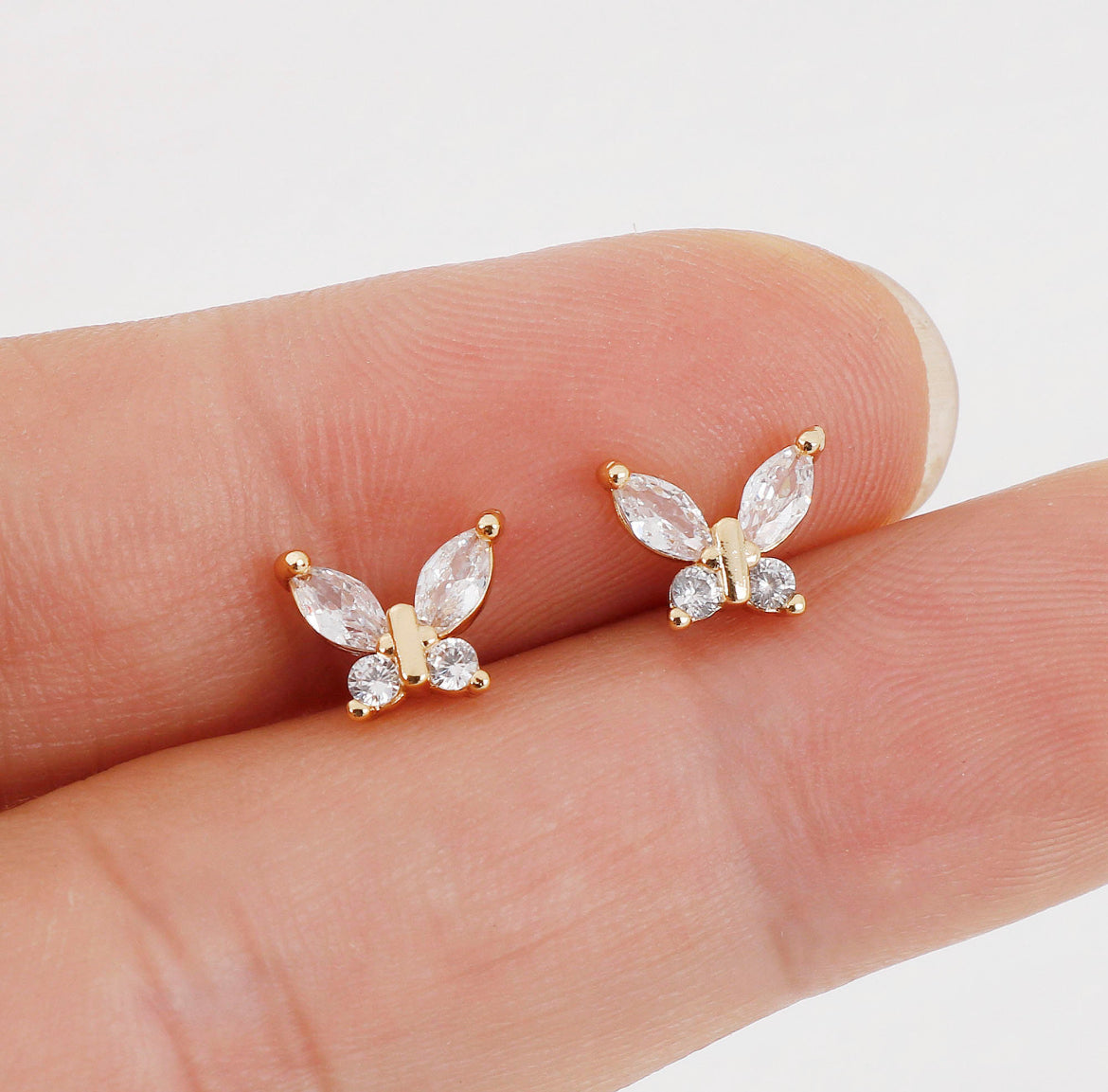 Crystal & Gem Butterflies Studs