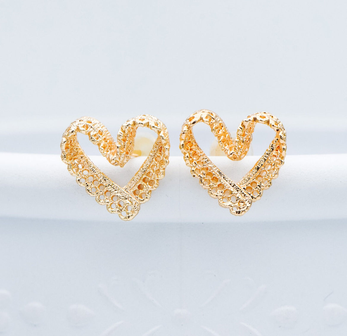 Lace Heart Studs