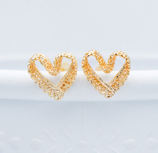 Lace Heart Studs