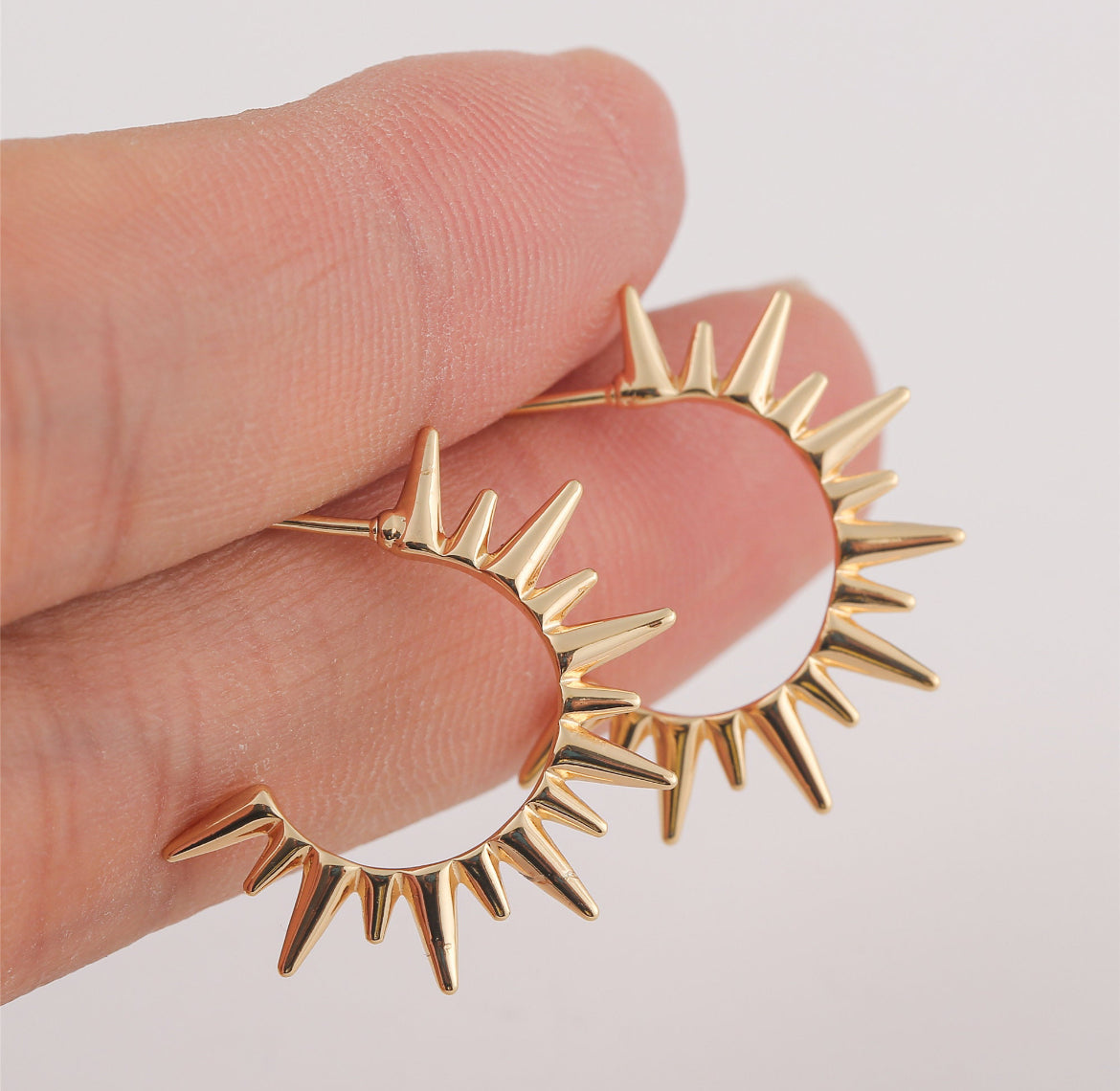 Gold Spiked Hoops