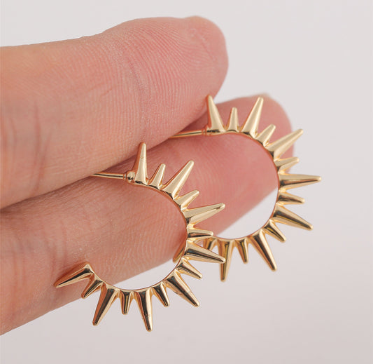 Gold Spiked Hoops