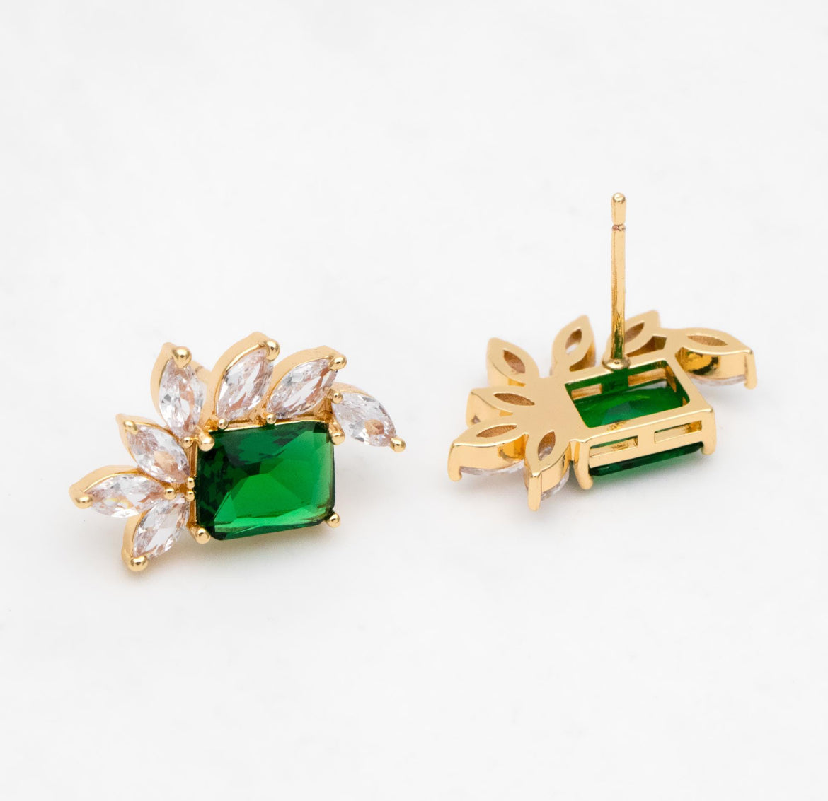 Emerald & Crystal Studs