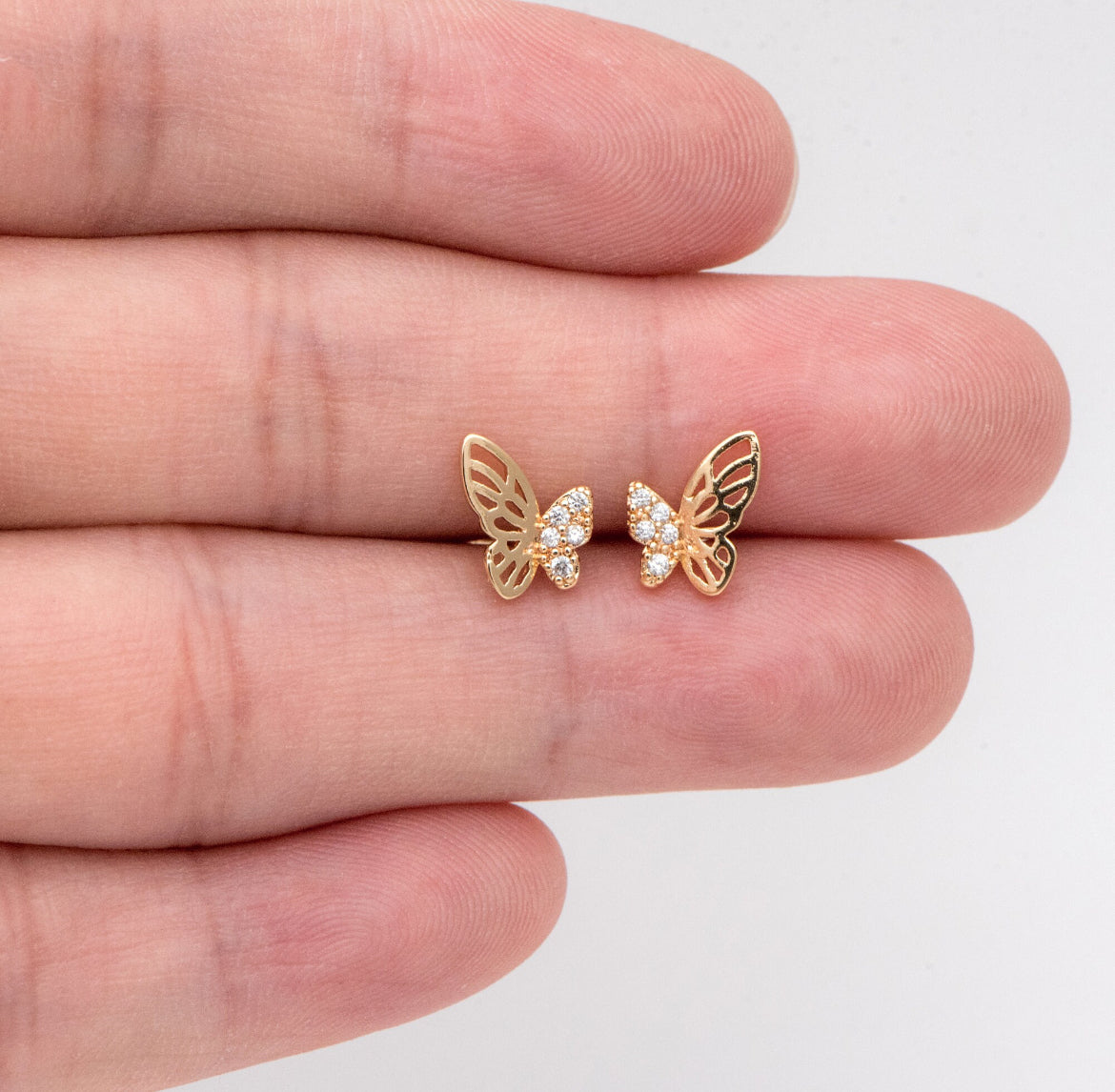 Gilded Gold Butterfly Studs