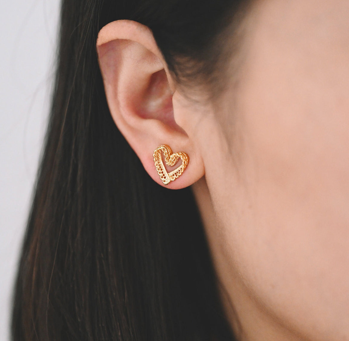 Lace Heart Studs