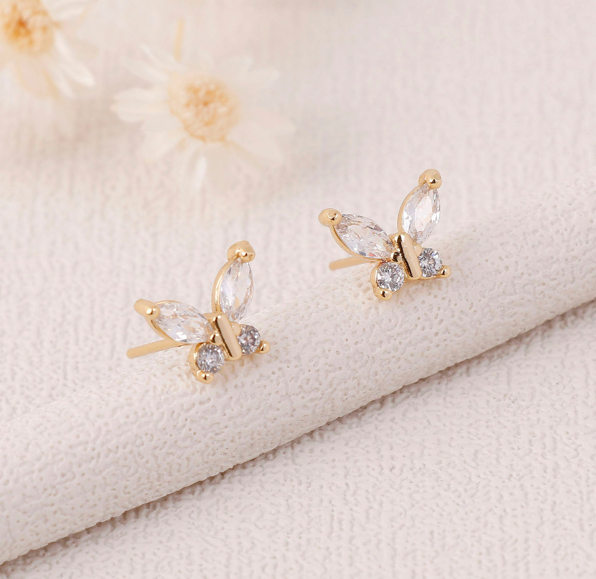 Crystal & Gem Butterflies Studs