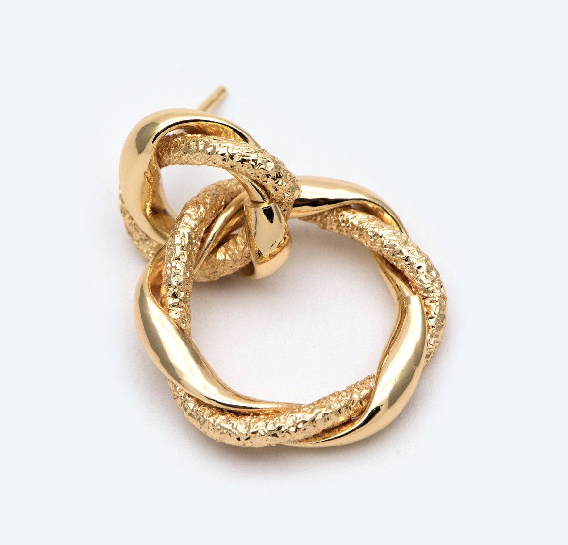 Double Textured Gold Hoops