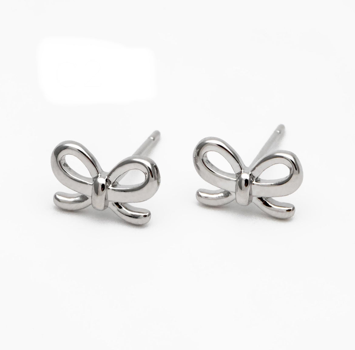 Silver Dainty Bow Studs