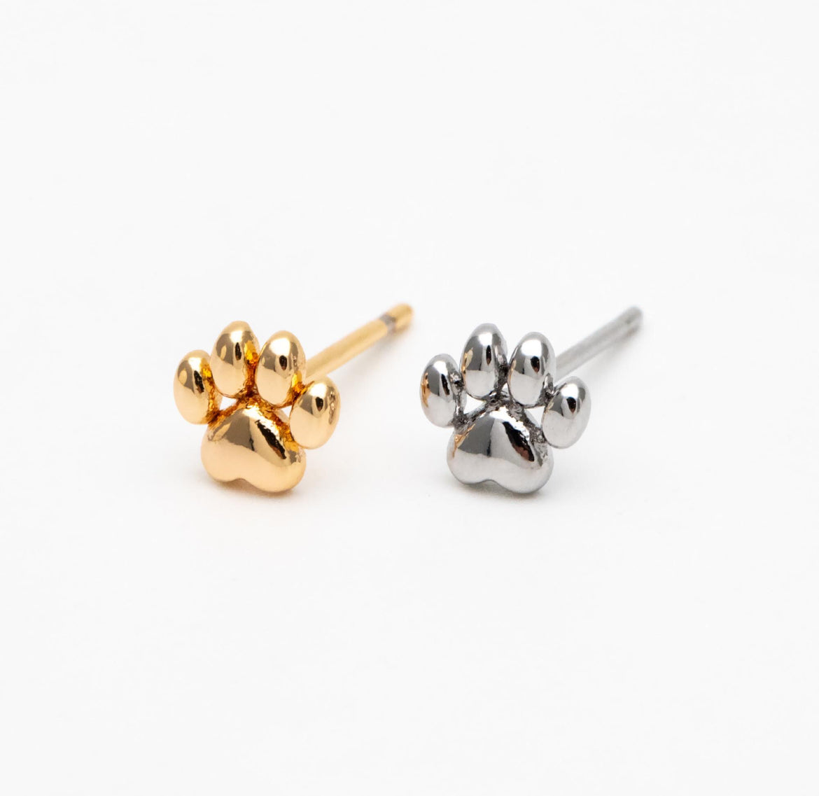 Silver Paw Studs