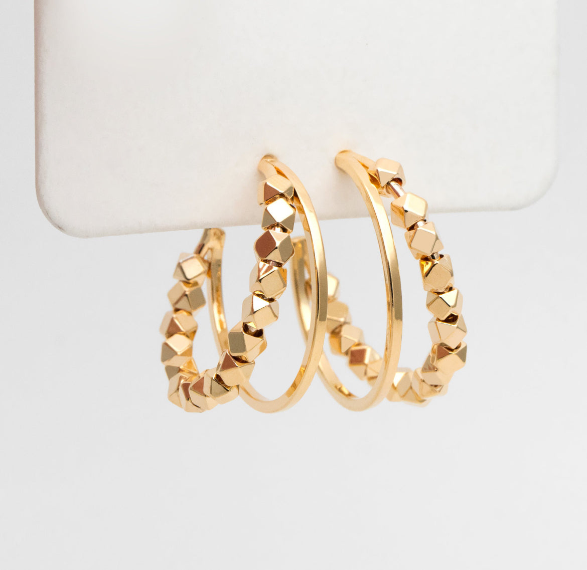 Double Banded Beaded Hoops