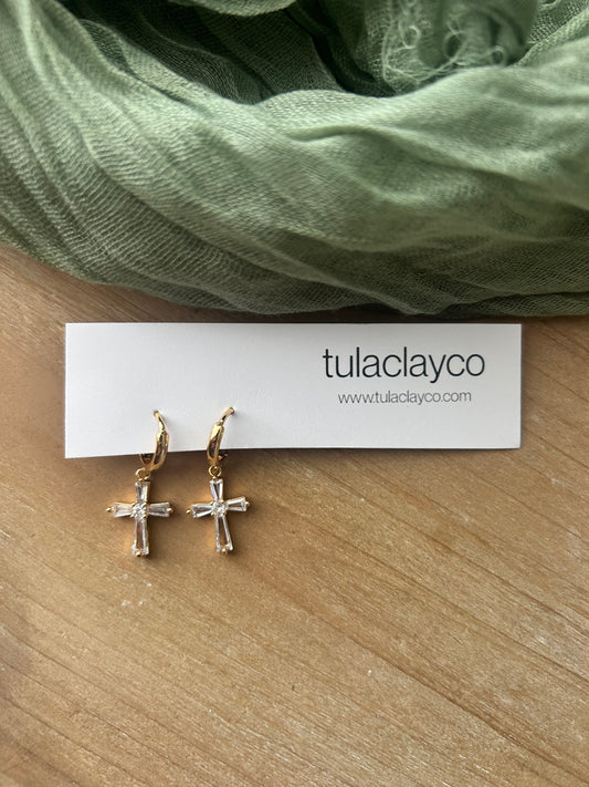 Crystal Cross Dangles